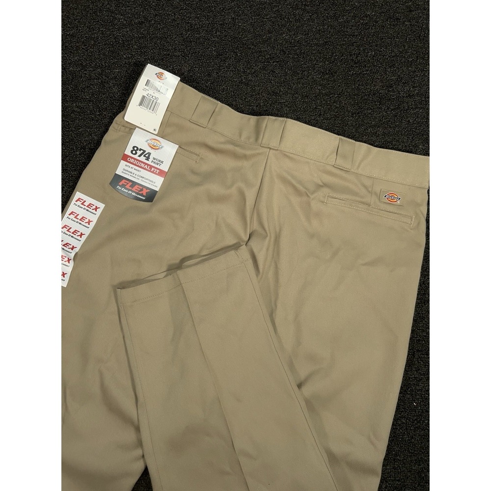 New Dickies Pants Men's 42x30 Khaki 874 Work Pants Flex Workwear‎ Canvas